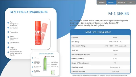430ml M1 Plant - Based, Environmental - Friendly Mini Fire Extinguisher for Home and Vehicle